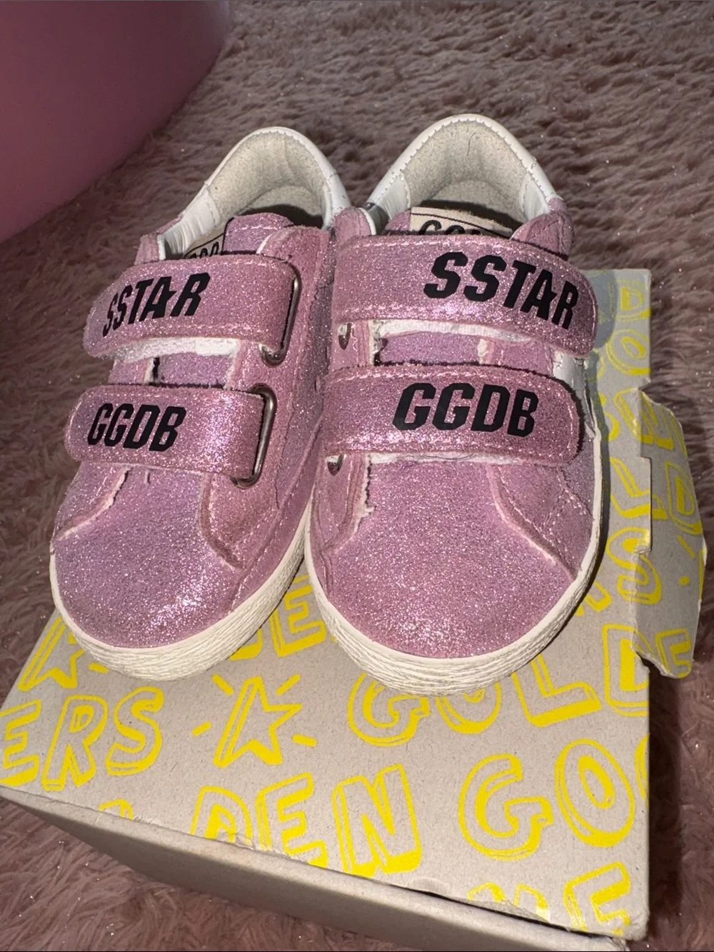 Golden Goose Kids SSTAR Glitter Velcro Sneakers - Pink